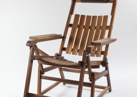 Deckchair (Ruheliege) aus Nussholz